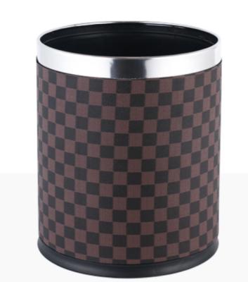 China Juntu Hotel Room Grid Style Round Shape Sustainable Trash Can for sale