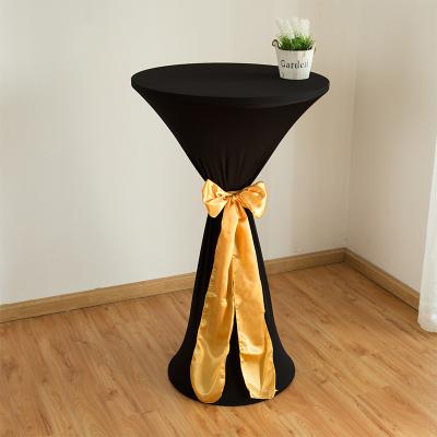 China Party Elastic Cocktail Stretch Custom Trade Show Event Juntu Round Tablecloth for sale