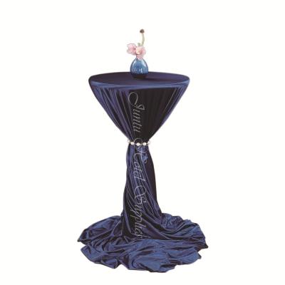 China Event Elastic Cocktail Juntu Elegant Round Tablecloth for sale