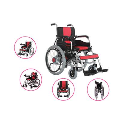 China Physiotherapy Wholesale Price Electric Wheelchair Portable Foldable Electric Disabled Wheelchair Double Battery for sale