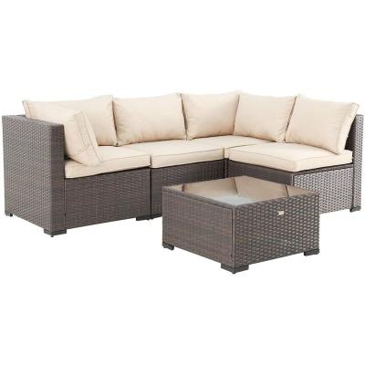 China Modern Residential multifunctional Plastic Furniture PE Rattan Patio luxury Outdoor Garden sofa set for sale