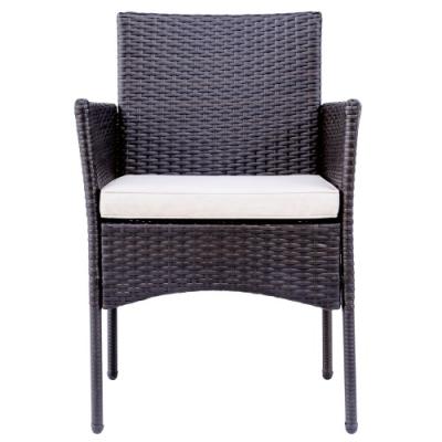 China Modern factory price cheap rattan dining chair patio balcony relax garden chair with cushion customized for sale