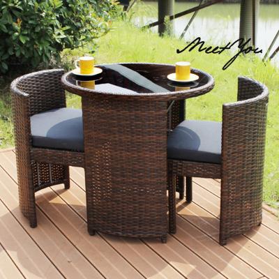 China Contemporary Unique Garden Set Outdoor Furniture Rattan Garden Chairs Set Coffee Table Set For Coffee for sale