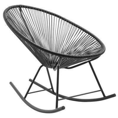 China Outlet Modern Cheap Price Black Egg Around Synthetic Rattan Chair Set Wholesale for sale