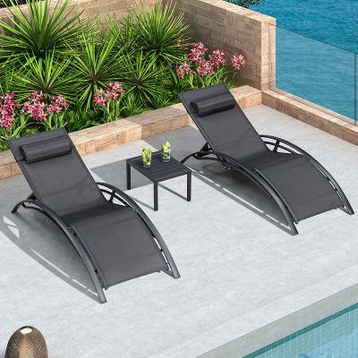 China 2022 Modern Newest Design Best Outdoor Selling Good Price 3 Pieces KD Couch Sun Pool Sofa Set for sale