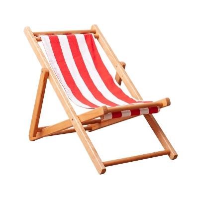 China hotel resort summer Easy-carrying promotion set folding wooden deck lounge chair white foldable single frame new wooden single deck for sale