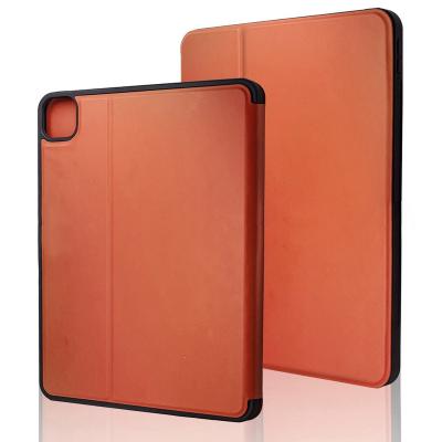 China Lightweight Custom Genuine Leather Tablet Case With Pen Slot Stand Function For Ipad 11 pro for sale