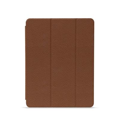 China Custom Luxury Cowhide iPad Case Genuine Leather Magnetic Magnetic Folio Cover for iPad pro 12.9 for sale