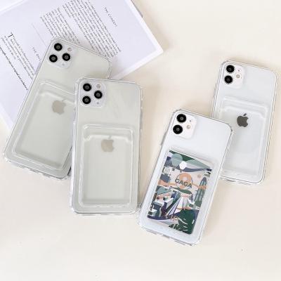 China Luxury Anti-fall Cards Case For iPhone 11 X XS 8 7 6 Se plus ultra TPU Slim Soft Silicone Cover For iPhone 12 13 pro Coque Funda for sale