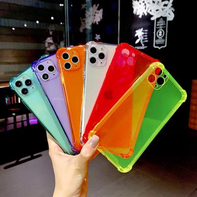 China Anti-drop For iPhone 11 pro X XR XS Max 6S 7 8 Plus Transparent Soft TPU Bumper Phone Case Candy Color Shockproof For iPhone 12 13 SE 2020 for sale