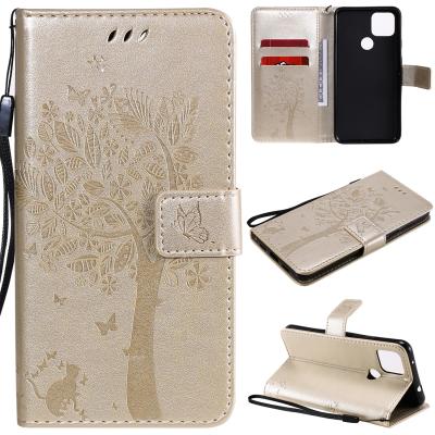 China Anti-drop For Google Pixel 4a 5G 4G 5 4 3a 2 XL Fashion 3D Embossed Leather Case Flip Wallet Holder Phone Cover Tree Cat Series PU Fundas for sale