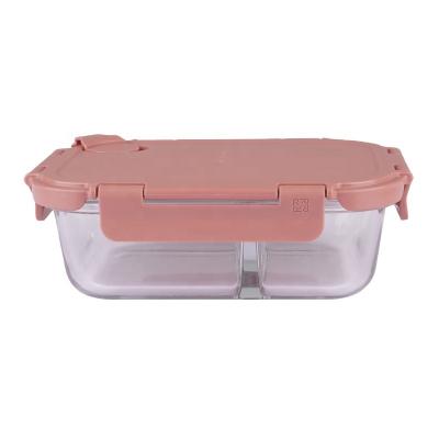 China Eco-friendly Steamable Glass Food Container With Lid Microwavable Glass Lunch Container Lunch Container Sets for sale