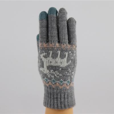 China Custom Logo Knitted Acrylic Winter Warm Women's Winter Glove Daily Life Sets Women Gloves Winter Warm for sale