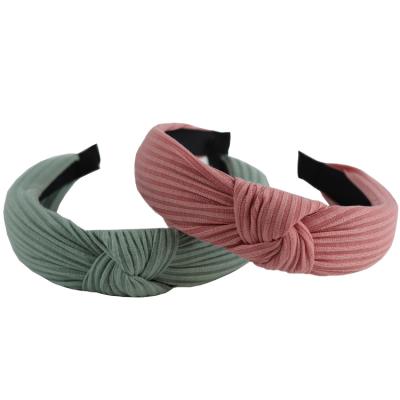 China Beautiful Polyester And Fashion Bowknot Elastic Pink Wholesale Womens Head Bands for sale