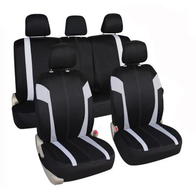 China Breathable Sports Cloth Full Set 11pcs Car Seat Cover Universal Fitted Black / White for sale