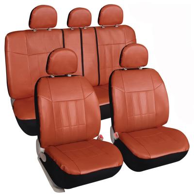 China The General Sports Car 11pcs Leather Seat Cover Full Set Universal Fit Brown for sale