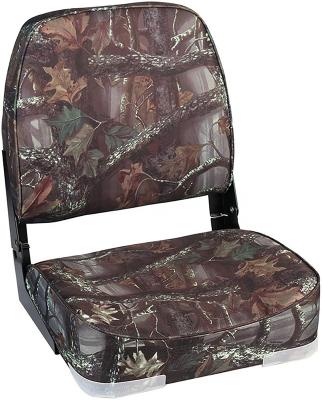 China Heavy Duty Marine Grade Vinyl Low Back Camouflage Folding Boat Seat For Fishing for sale