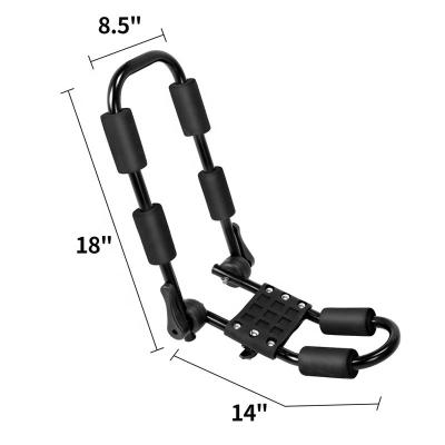 China Folding J Bar Kayak Camping Roof Rack 2 PCS And 4 PCS Each Set For Canoe Surf Board And SUP With 4 Pcs Tie Down Straps for sale