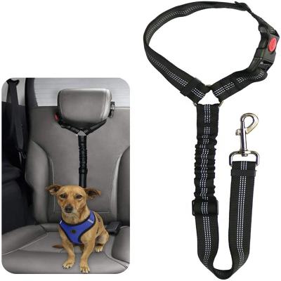 China Viable Adjustable Pet Supplies Shape Attractive Design Pet Cat Dogs Safety Leads Seat Belt For Vehicle Car for sale