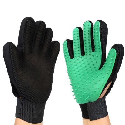 China Viable Deshedding Pet Grooming Gloves Pet Massage Gloves Soften Deshedding Brush Mitts for sale