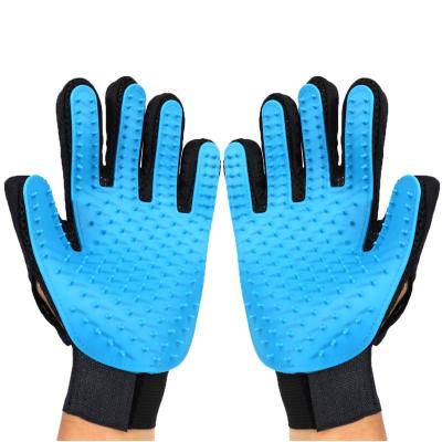 China Sustainable Effective Pet Hair Remover Glove Massage Grooming Cleaning Gloves Pet Grooming Gloves for sale