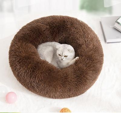 China Waterproof 60cm Ultra Soft Washable Faux Fur Cushion Washable Cat Bed Pet Beds Fluffy Plush Around Sofa Luxury Dog Bed Eco-Friendly for sale