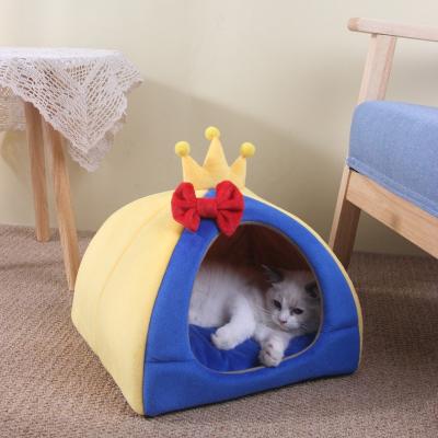 China 2022 Sustainable New Tent Winter Pet Kennel Fully Enclosed Yurt Round Dog Cat Kennel Bed for sale