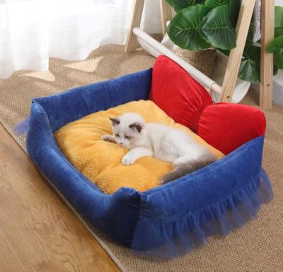 China Viable Rectangular Dog Sofa Detachable Small Dog Pomeranian Pet Bed Cat Nest for sale