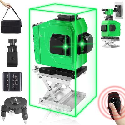 China Multifunctional Factory Price 12/16/8 Lines Green Beam Rotating Laser Level 16 Lines Land Laser Level Angle Display With Tripod for sale