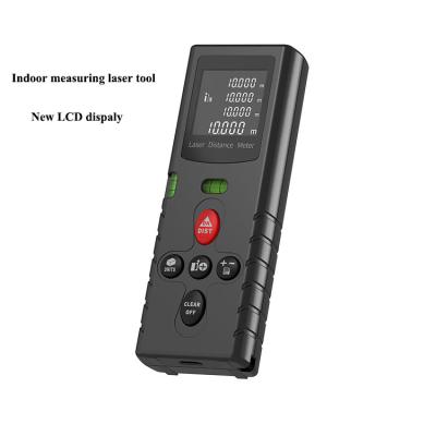 China Indoor 5 Buttons Full Control Display Back Handle Measuring Distance Meter Portable Lightweight LCD Digital Laser Using for sale