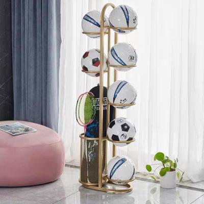 China Traditional Basketball Storage Rack Ball Rack Kindergarten Football Ping Pong Badminton Racket Sports Fitness Supplies Storage for sale