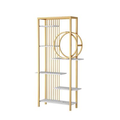 China Nordic Modern Light Luxury Gold Partition Office Shelf Simplicity Storage Display Storage Display Floor Shelf Nordic Modern Living Room for sale