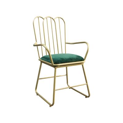 China New Nordic Modern Minimalist Gold Celebrity Home Cosmetic Chair Internet Backrest Armrest Dining Chair Restaurant Cafe for sale