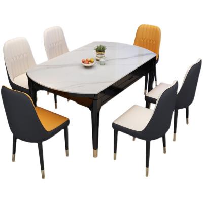 China Modern Stone Dish Dining Tables And Chairs Set Light Luxury Household Apartment Folding Solid Wood Round Table Small Dining Table for sale