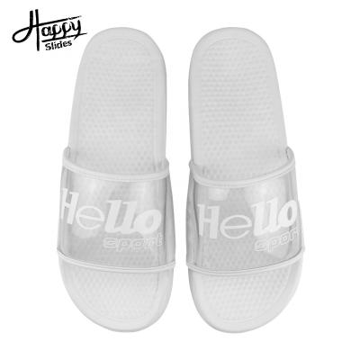 China Fashion Trend Happyslides Mens Sandals Custom Clear Slippers, OEM Wholesale Sandals EVA Transparent Slippers for sale