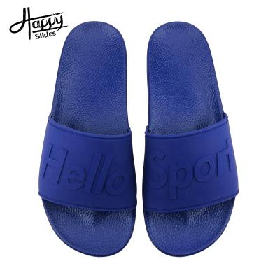 China Happyslides Anti-slippery Rubber Flat Sports Jinjiang Sandals For Men, Chinese Slippers Custom Sandals Slides Blue Slippers for sale