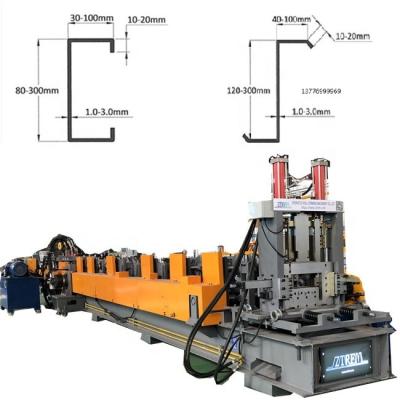 China Building Material Shops CZ Purlin Forming Machines / C Channel Roll Forming Machine , Z J C Channel Making Machine for sale