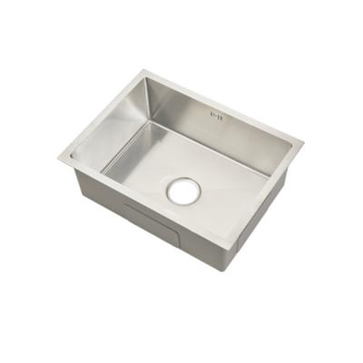 China Without Faucet Snk Modern High Quality Nano Handmade Single Bowl SB6045 Stainless Steel Square Kitchen Sink/SS201/SS304 for sale