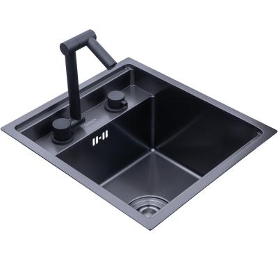 China Without Undermount Black Single Bowl Steps Kitchen Sink Double HSB3943 Square Kitchen Sink Commercial Handmade Stainless Steel Sink for sale