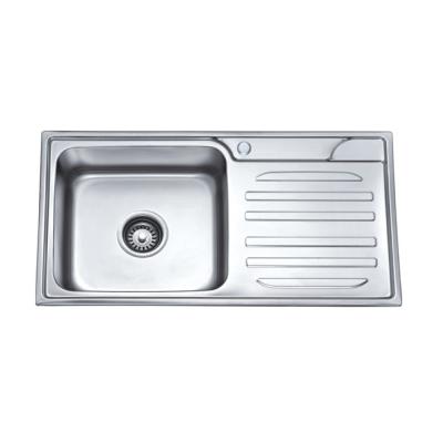 China Without Faucet JC 7439 304 Single Bowl Mechanical Sink Stainless Steel Kitchen Sink Single Hot Sale Basin Sinks for sale