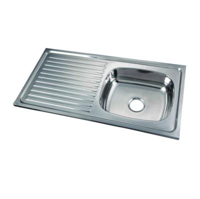 China Without Faucet High Score Kitchen Sink Top Mount Press Sinks Machine Cheapest Price Sinks Single Bowl Single Drainer SUS201/304 for sale