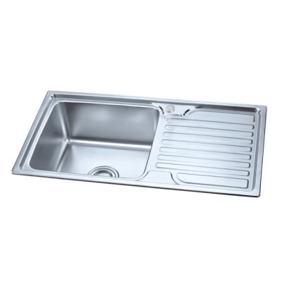 China 8043 Single Bowl Without Faucet With Drainer Sink Custom Stainless Steel Kitchen Sink for sale