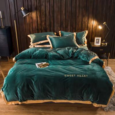 China Nondisposable Custom Super Soft Satin Silk Hand Feeling OEM ODM Polyester Hotel Cotton Home Bedding Set for sale