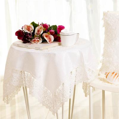 China OEM ODM waterproof round satin custom printed lace cover tablecloth for dining room restaurant for sale