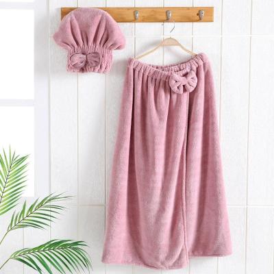 China Wholesale QUICK DRY Soft and Comfortable Wearable Bathrobe Women Bath Towel for sale