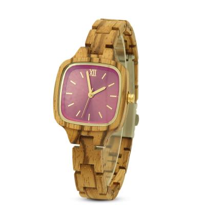 China New Design Customized Women Wristwatch Ladies Wooden Band Watch With Japan Quartz Movement For Luxury Watch for sale