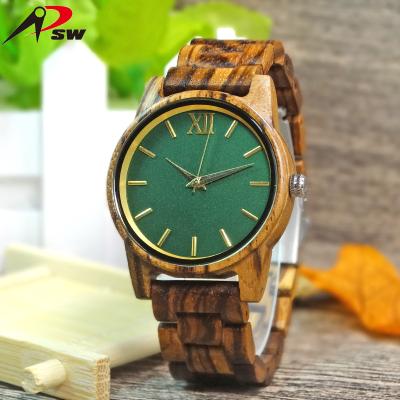 China Classic men's watch zebrano wood with low moq logo customize 2035 movement quartz watches for sale