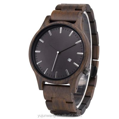 China Ready To Ship Custom Logo Wooden Wrist Watch Bamboo Case And Band With Quartz Movt Watches For Lover for sale