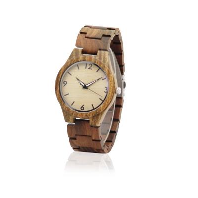 China Hot Sale European And American Fashion Wooden Band Watch Big Dial Wood Watch Fashion Quartz Watch Zebrano Wood Watch for sale