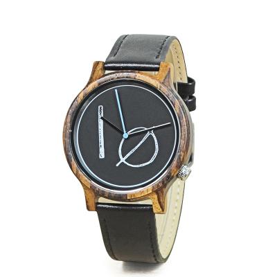 China Wholesale GenuineWooden Watch Leather Strap Wood Case Wood Watch Genuine Leather Strap for sale